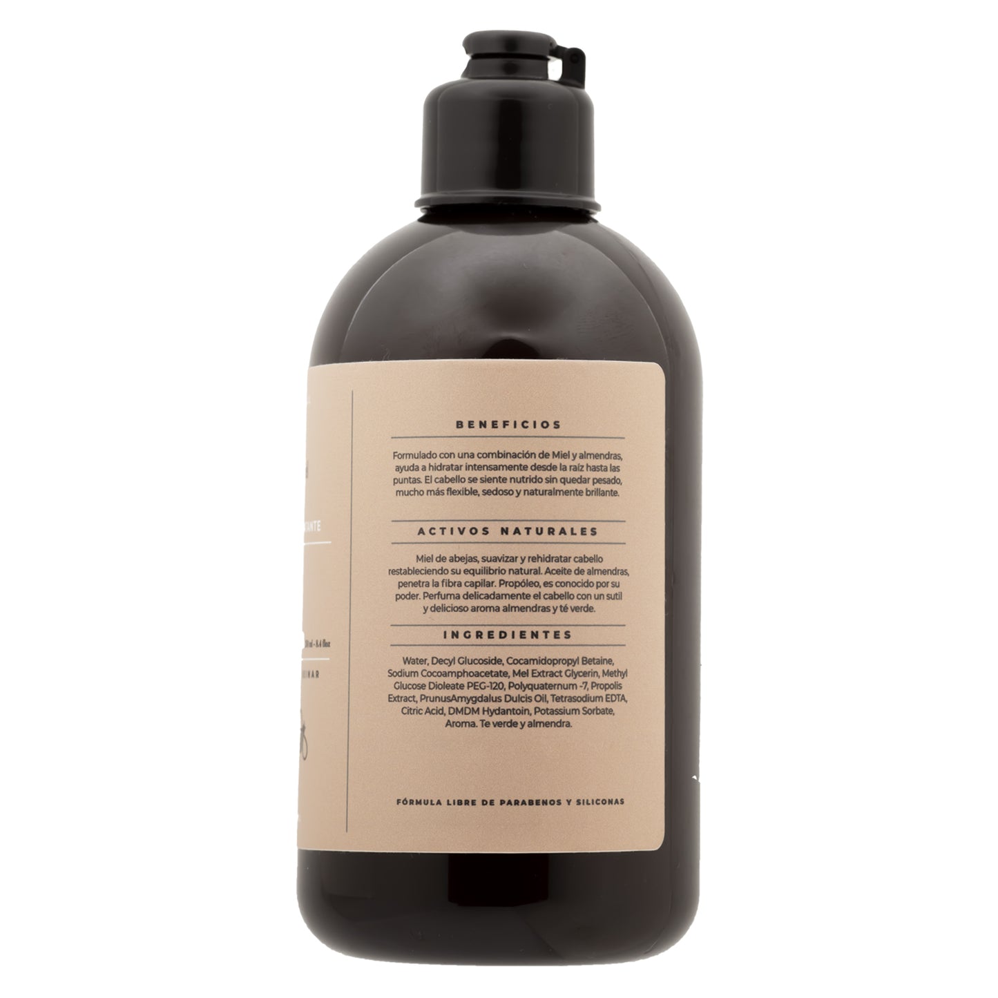 Shampoo hidratante Miel, Própoleo y Almendras.