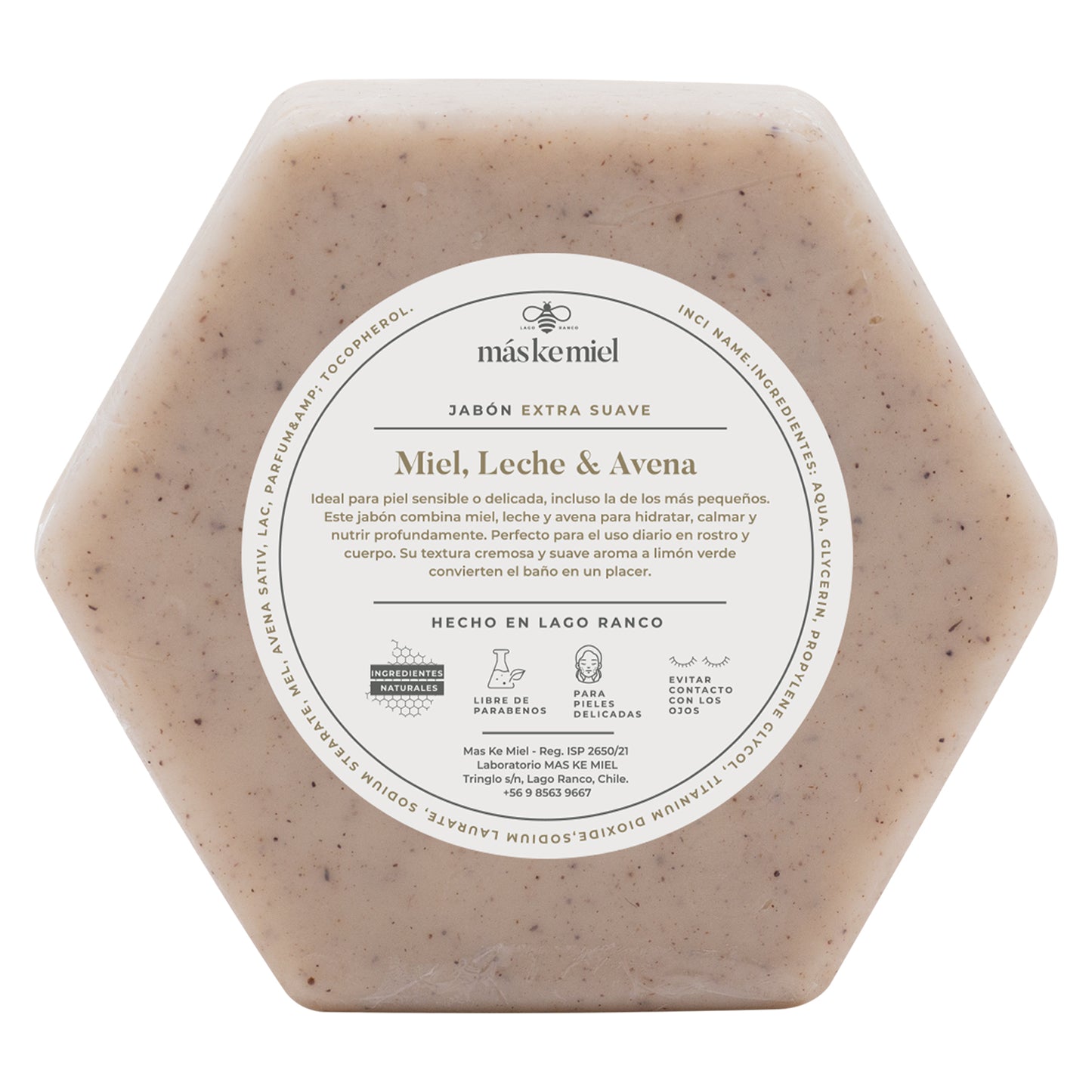 Jabón barra Suave Miel, Leche y Avena